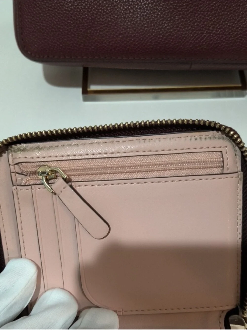 kate spade Burgundy and Blush Two-Tone Crossbody with Wallet